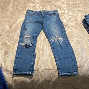 Distressed Blue Jeans
